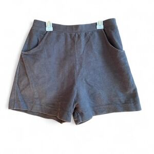 Spiritex Women's Gray Organic Cotton Zip Up Shorts Sz Large